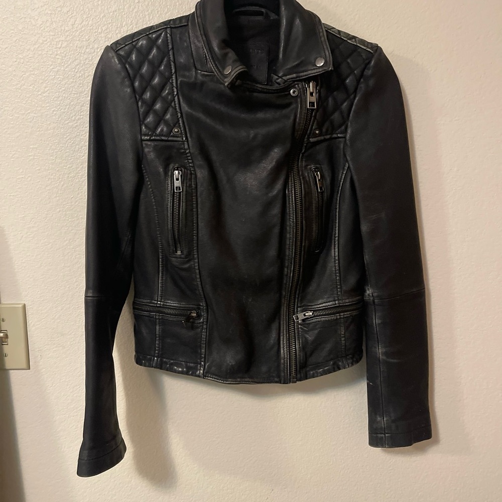 All Saints Black Leather Jacket